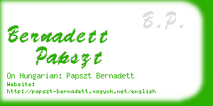 bernadett papszt business card